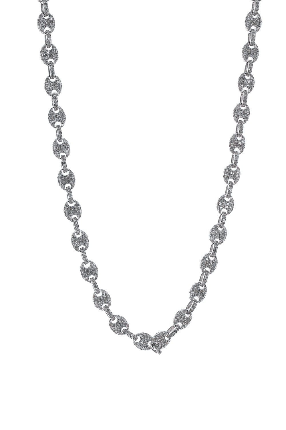 LOREE RODKIN-Double Sided Diamond Link Necklace-WHITE GOLD