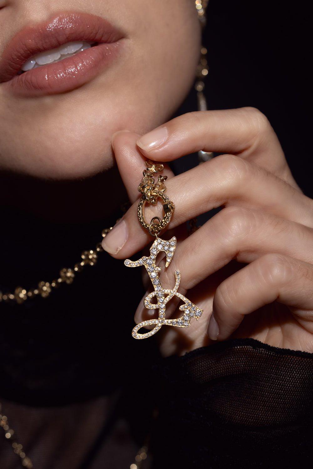LOREE RODKIN-Gothic Letter Pendant-