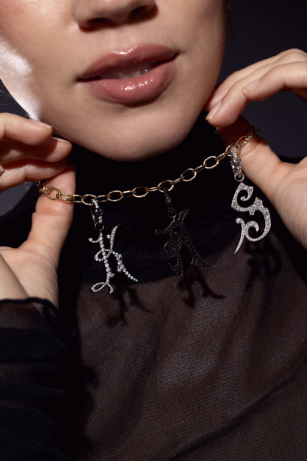 LOREE RODKIN-Gothic Letter Pendant-