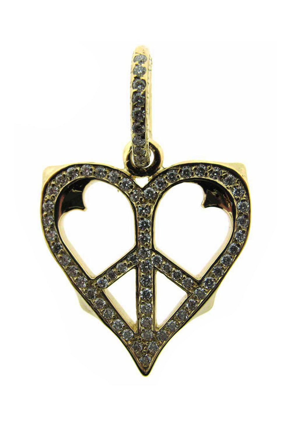 LOREE RODKIN-Medium Peace Heart Pendant-YELLOW GOLD