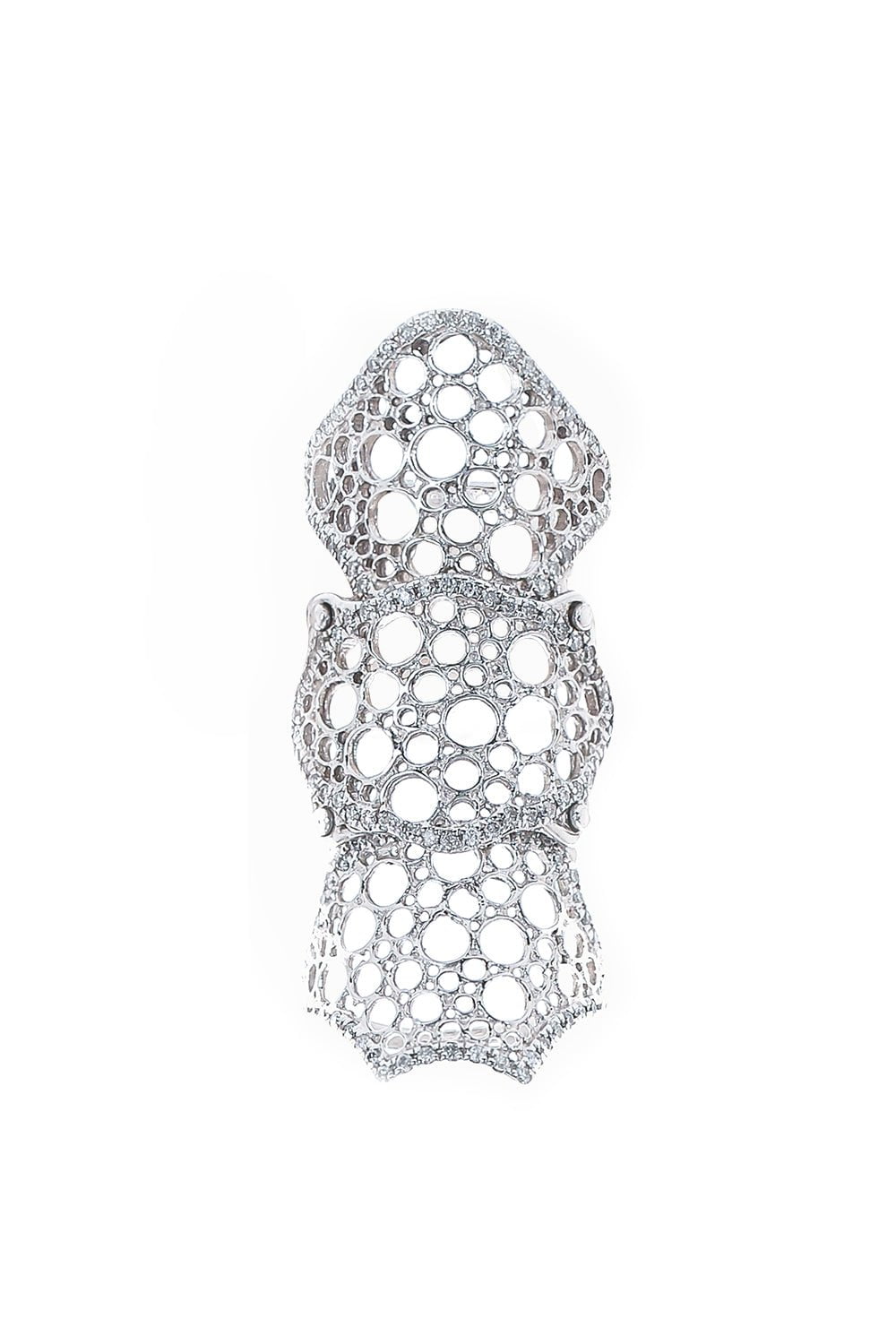 LOREE RODKIN-Baby Circle Pinky Bondage Ring-WHITE GOLD