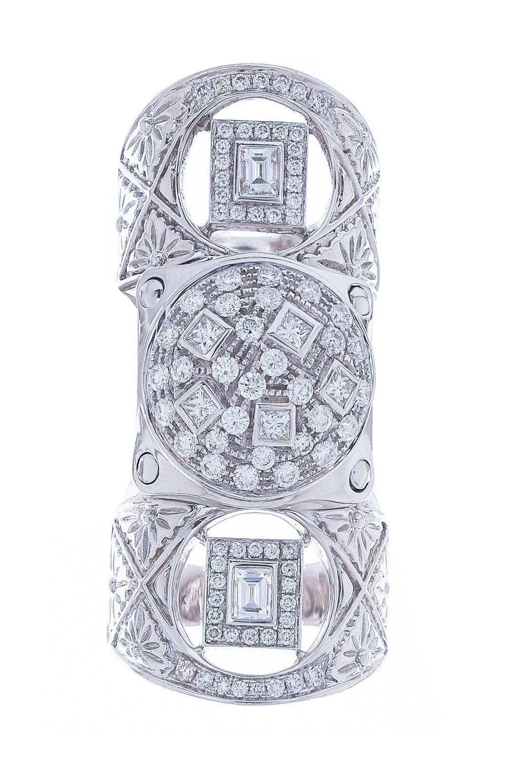 LOREE RODKIN-Multi Shape Diamond Bondage Ring-WHITE GOLD