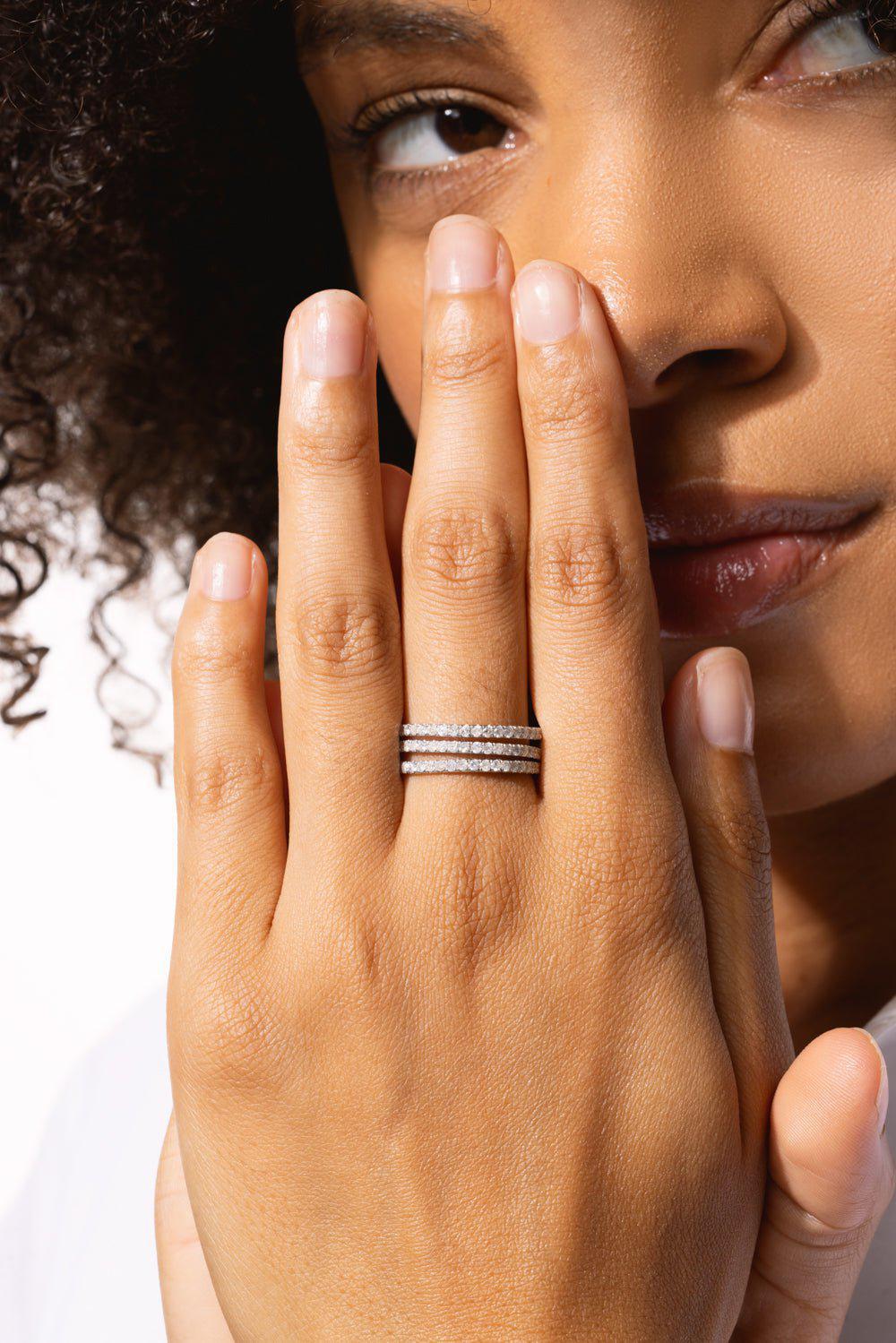 LOREE RODKIN-Triple Diamond Band Ring-WHITE GOLD