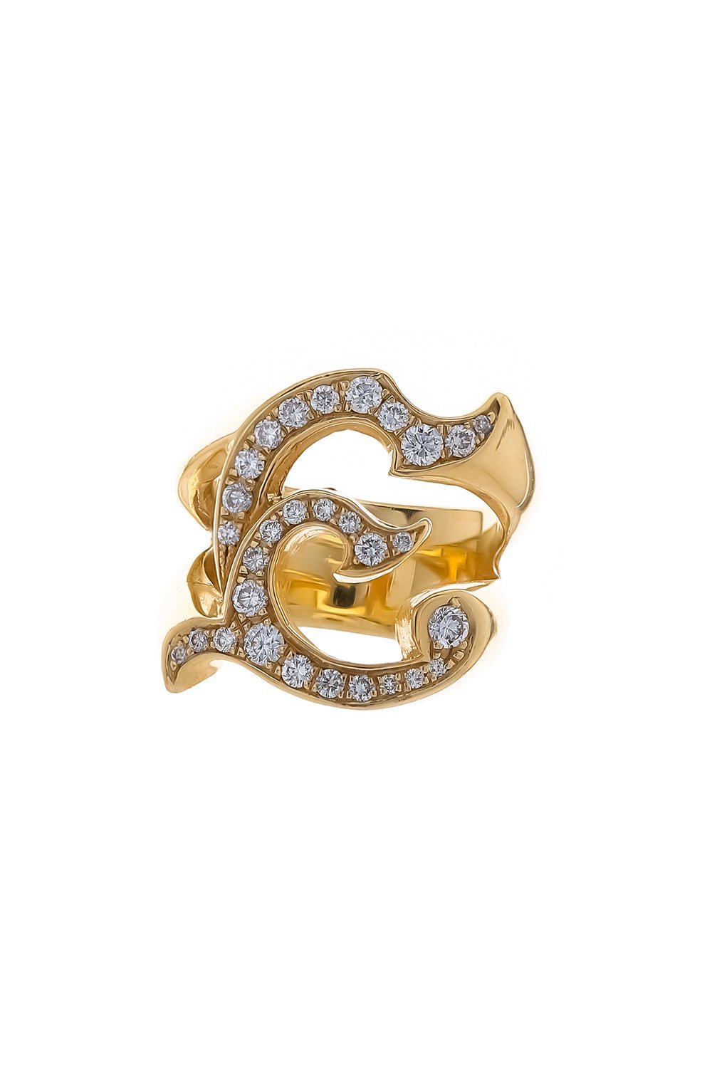LOREE RODKIN-Gothic E Ring-YELLOW GOLD