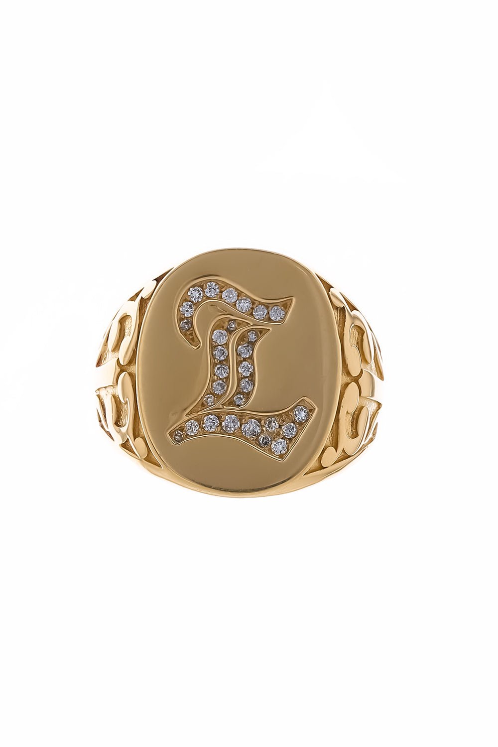 LOREE RODKIN-Letter Signet Ring-YELLOW GOLD