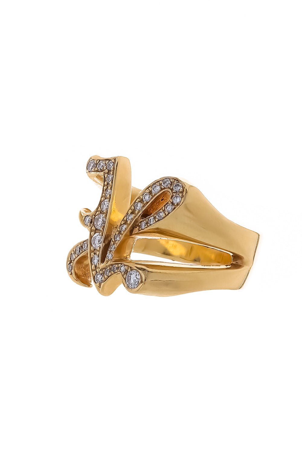LOREE RODKIN-Gothic V Ring-YELLOW GOLD