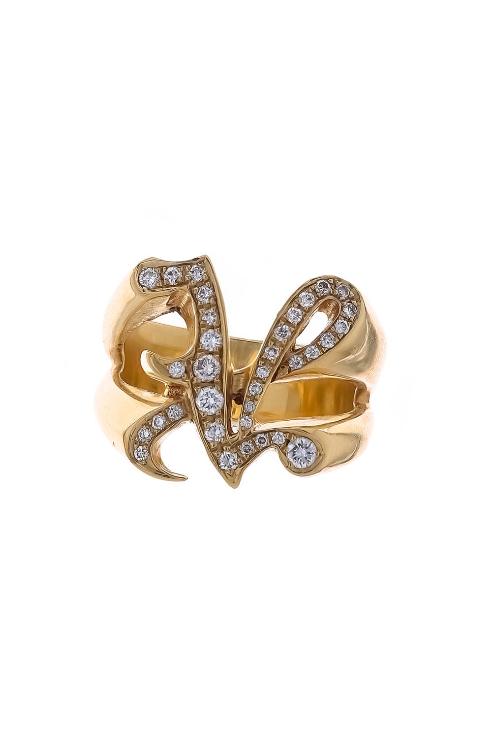 LOREE RODKIN-Gothic V Ring-YELLOW GOLD