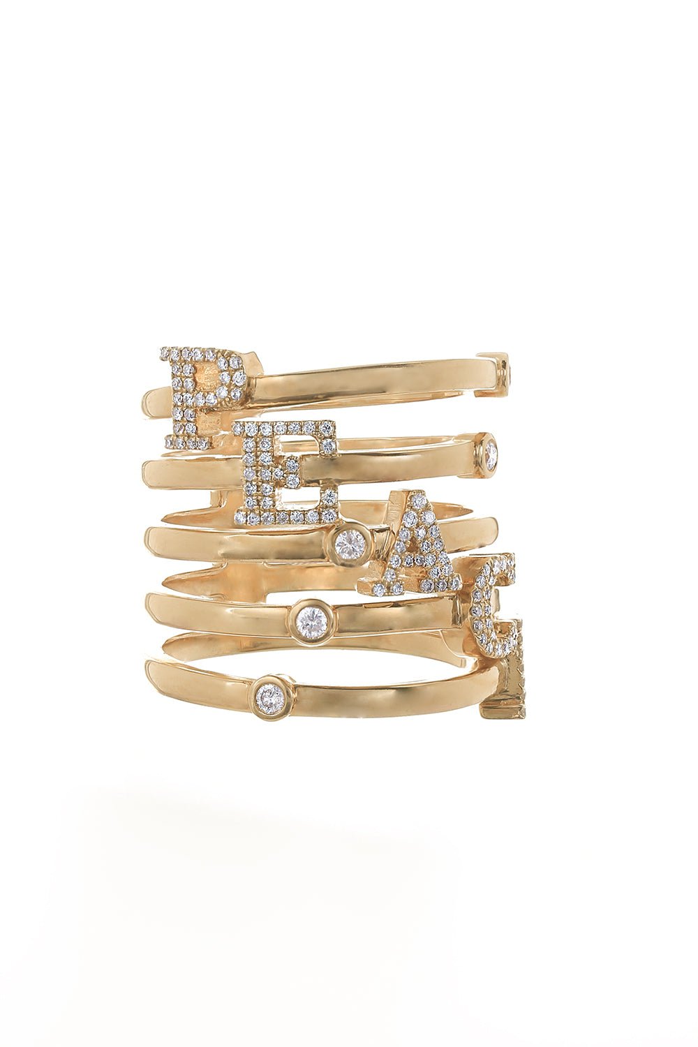 LOREE RODKIN-Diamond Peace Band Ring-YELLOW GOLD
