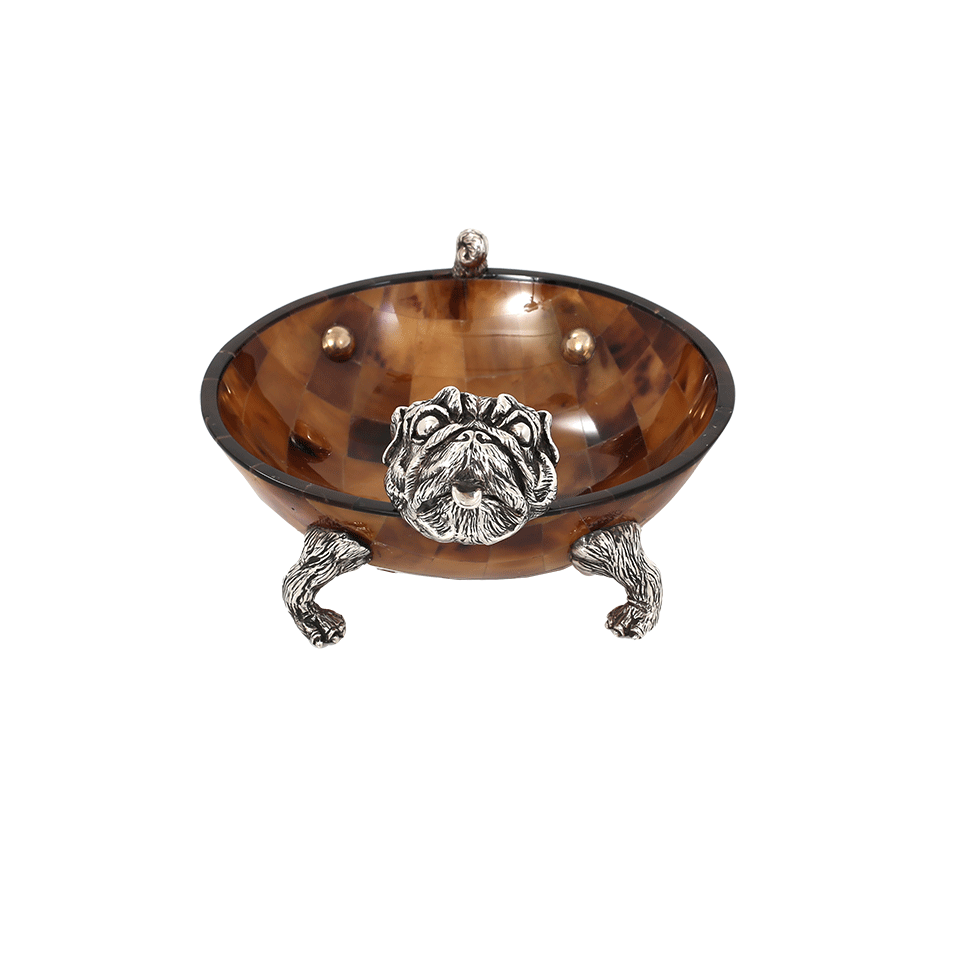 LOTUS ARTS de VIVRE-Decorative Bulldog Bowl-BROWN