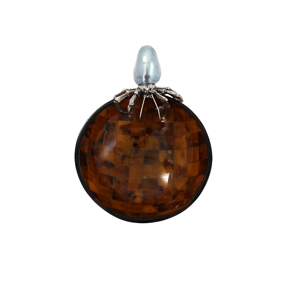 LOTUS ARTS de VIVRE-Mosaic Shell Hermit Crab Bowl-BROWN