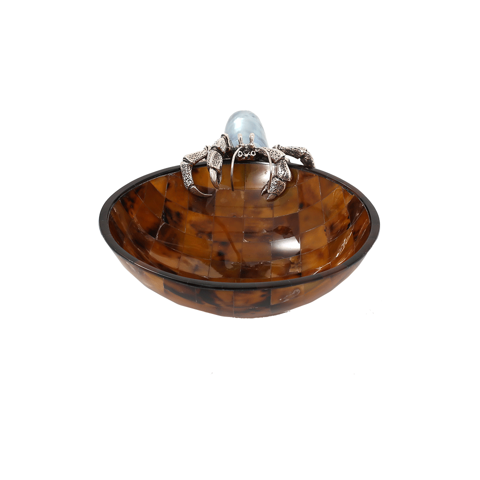 LOTUS ARTS de VIVRE-Mosaic Shell Hermit Crab Bowl-BROWN