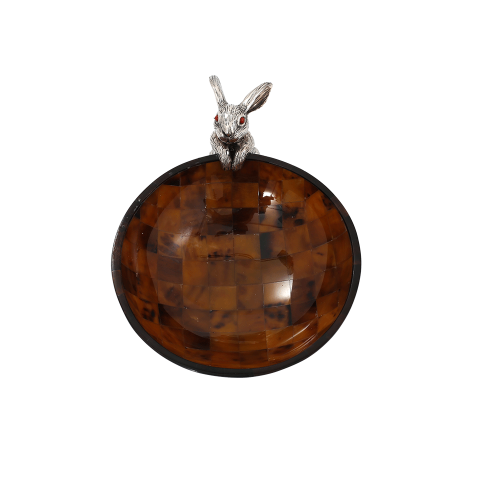 LOTUS ARTS de VIVRE-Rabbit Mosaic Shell Bowl-BROWN