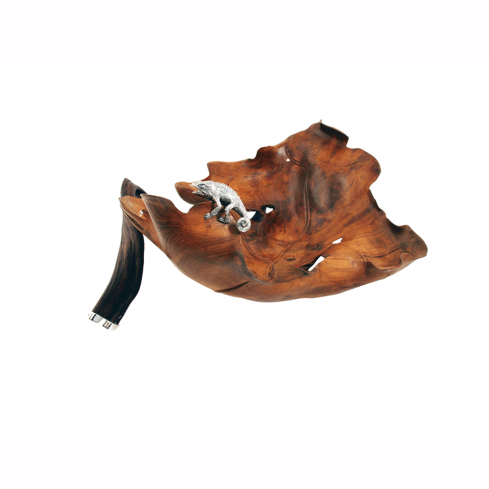 LOTUS ARTS de VIVRE-Chameleon Teak Wood Bowl-TEAK