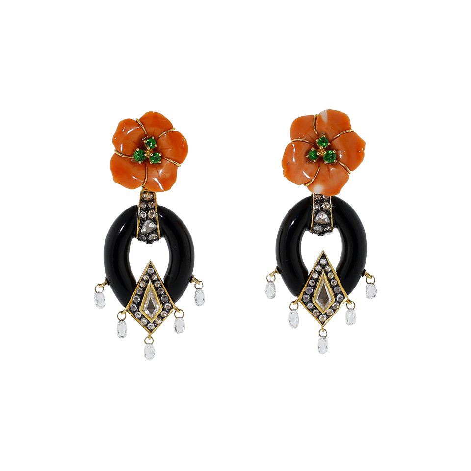 LOTUS ARTS de VIVRE-Carved Flower Earrings-YELLOW GOLD