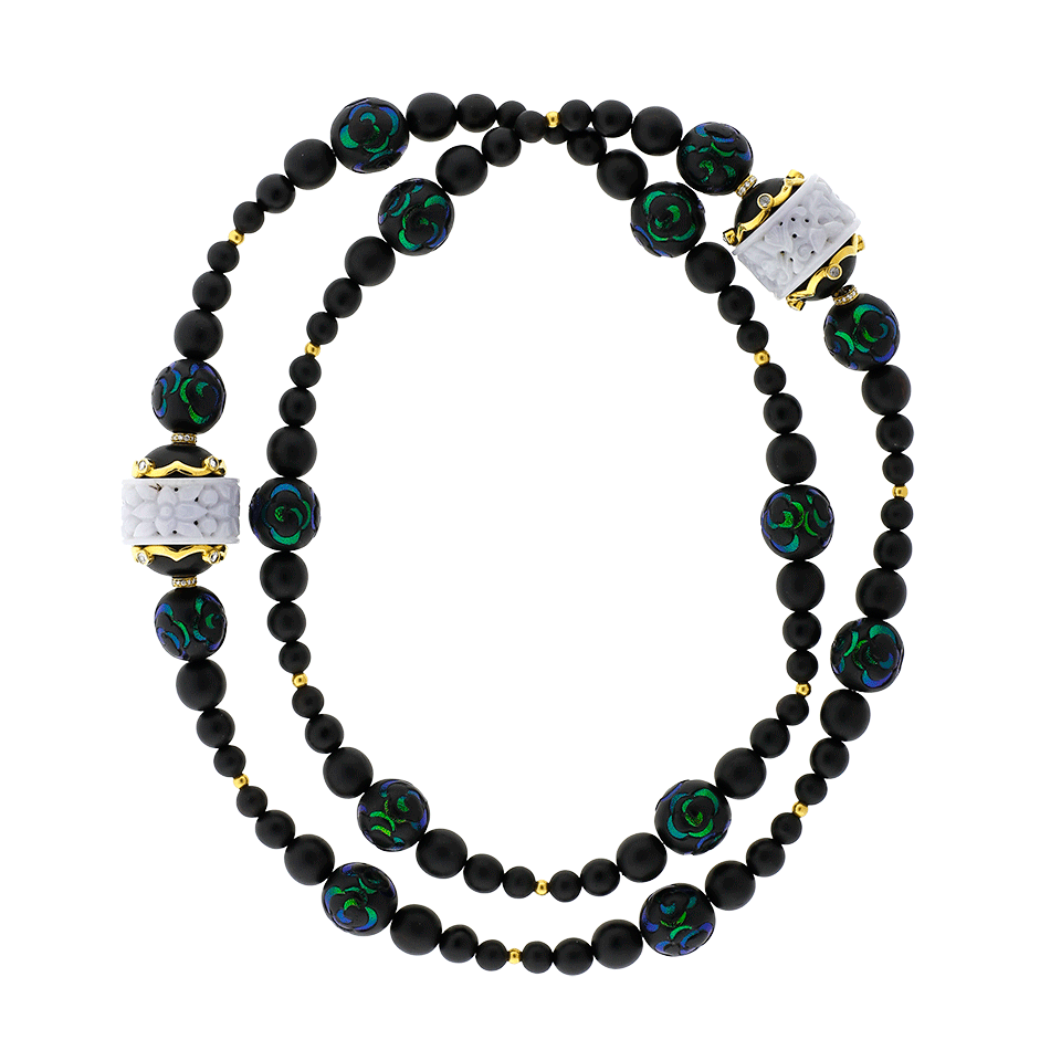 LOTUS ARTS de VIVRE-Mala Bead Necklace-YELLOW GOLD