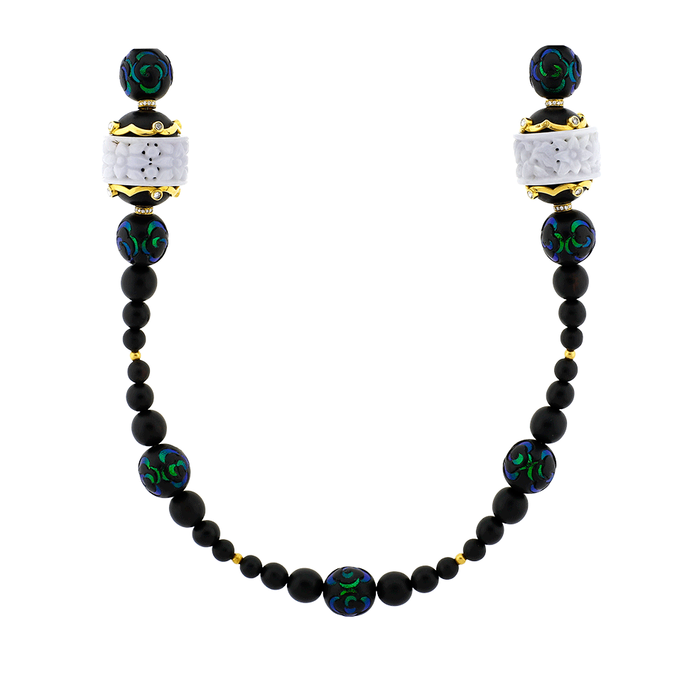 LOTUS ARTS de VIVRE-Mala Bead Necklace-YELLOW GOLD