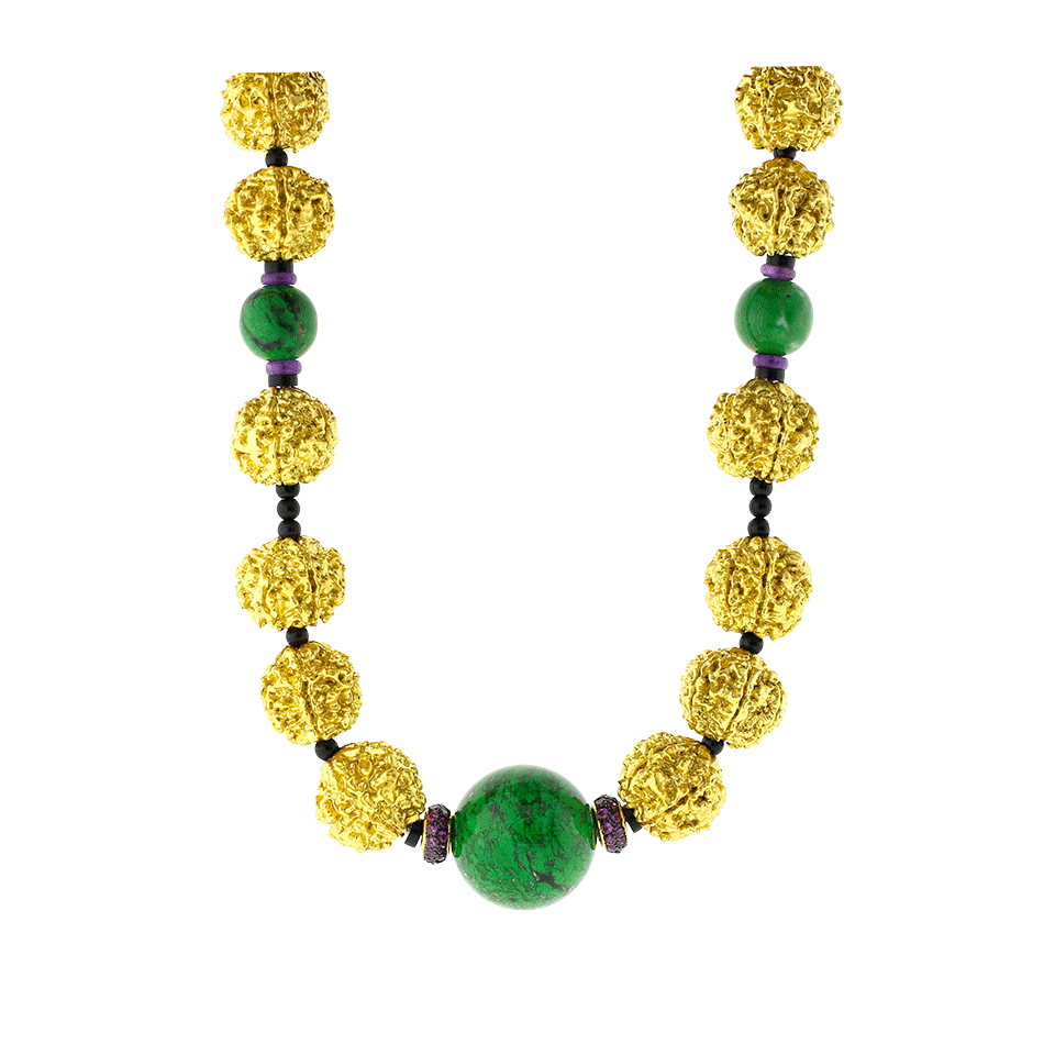LOTUS ARTS de VIVRE-Maw Sit Sit Prayer Bead Necklace-YELLOW GOLD