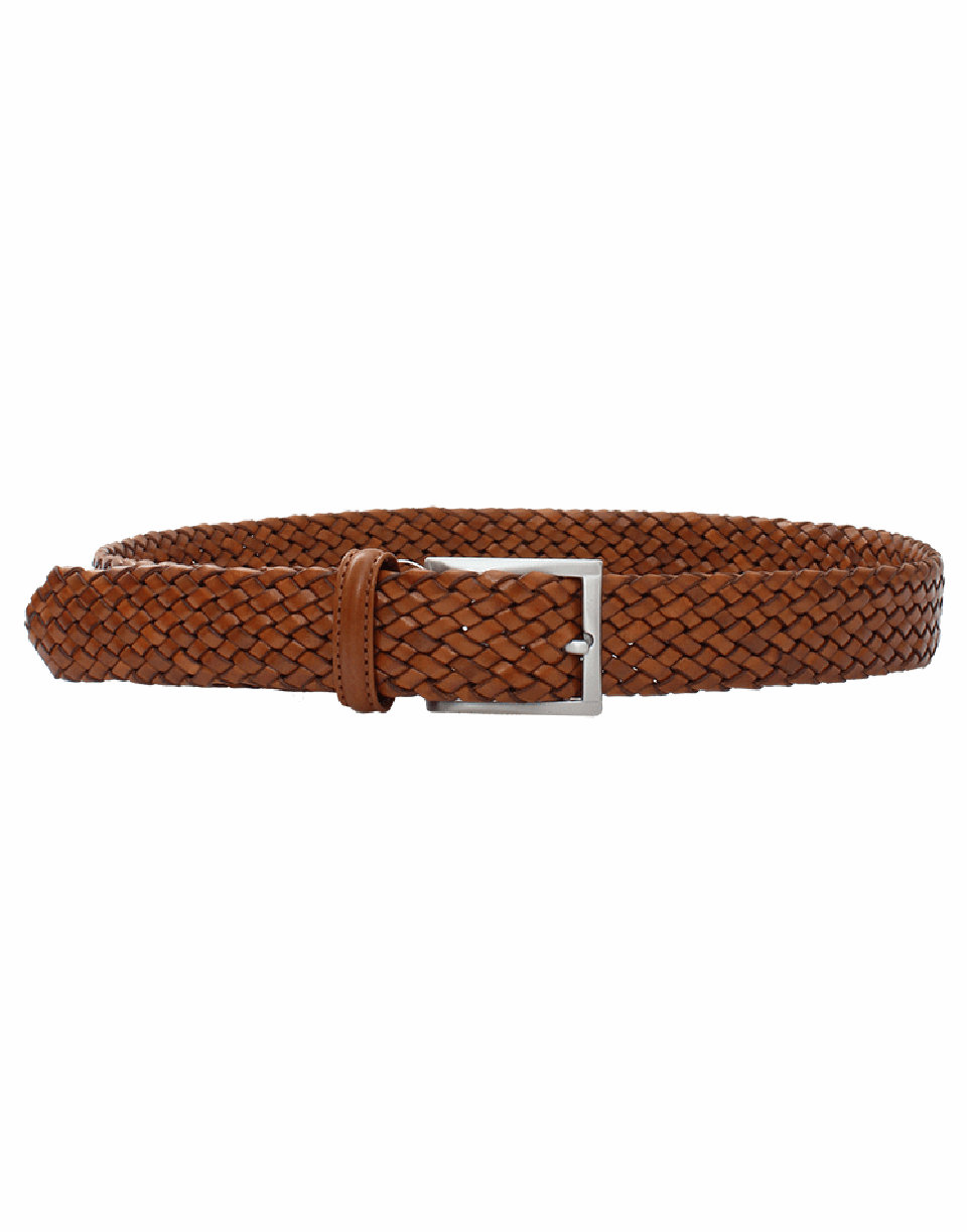 LUCIANO BARBERA-Leather Tubular Braided Belt-