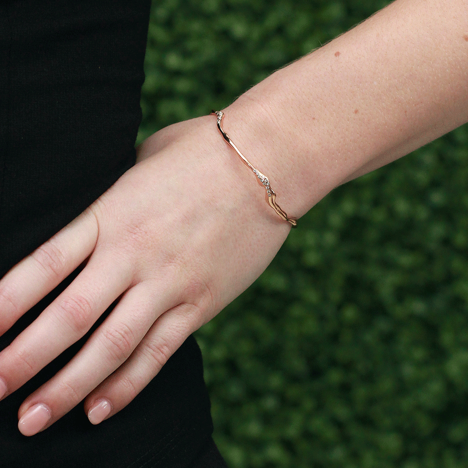 LUCIFER VIR HONESTUS-Diamond Rigido Cuff Bracelet-ROSE GOLD