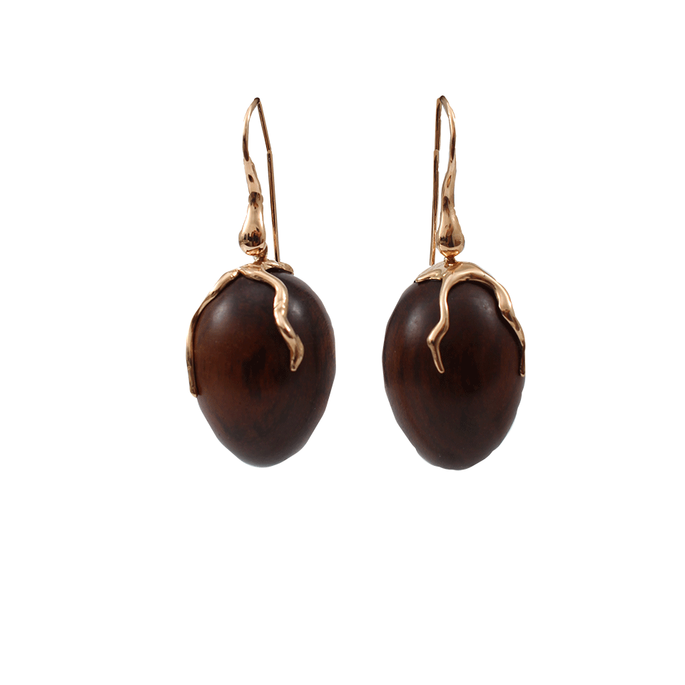 LUCIFER VIR HONESTUS-Amaranth Wood Olivia Earrings-ROSE GOLD