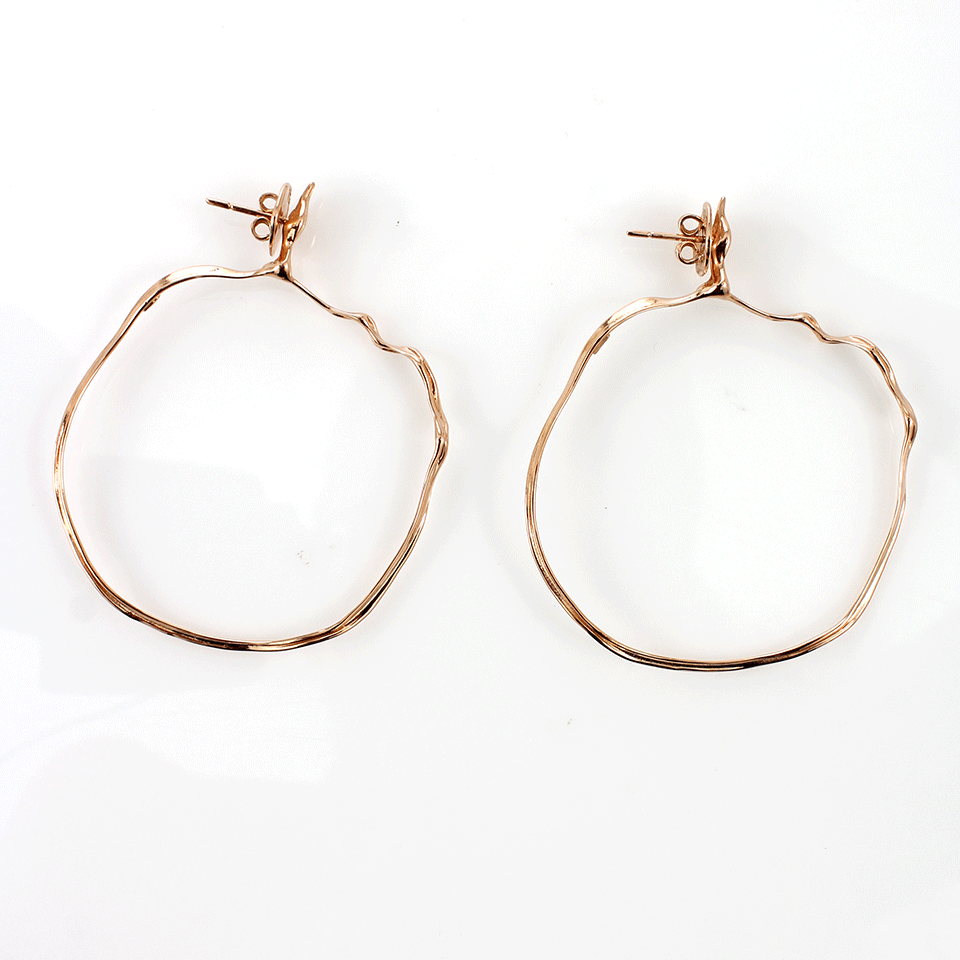 LUCIFER VIR HONESTUS-Big Nastrino Hoop Earrings-ROSE GOLD