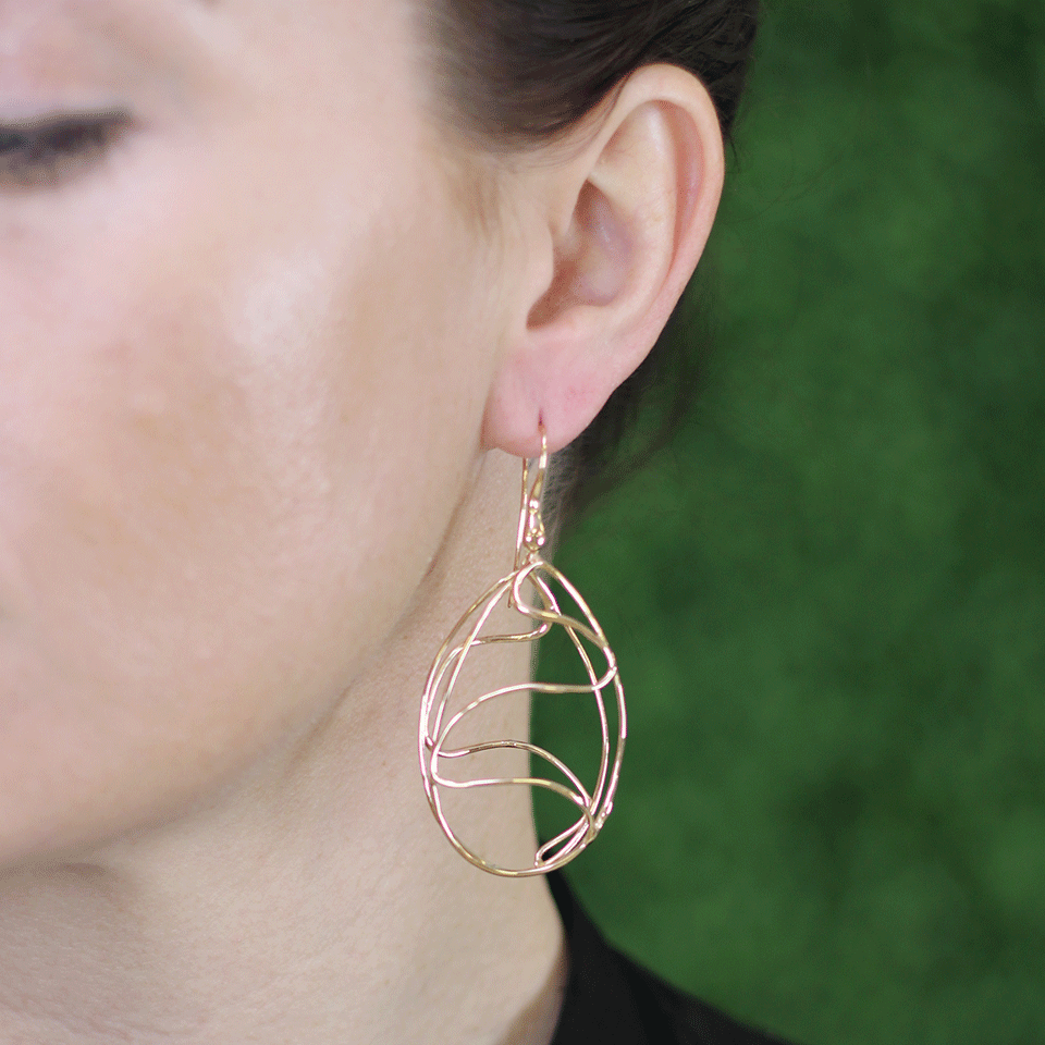 LUCIFER VIR HONESTUS-Cicaloni Openwork Earrings-ROSE GOLD