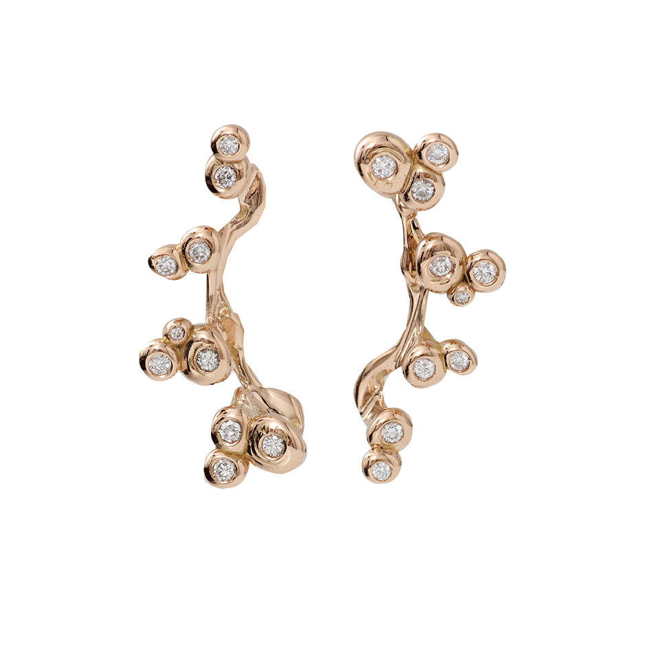 LUCIFER VIR HONESTUS-Diamond Cluster Earrings-ROSE GOLD