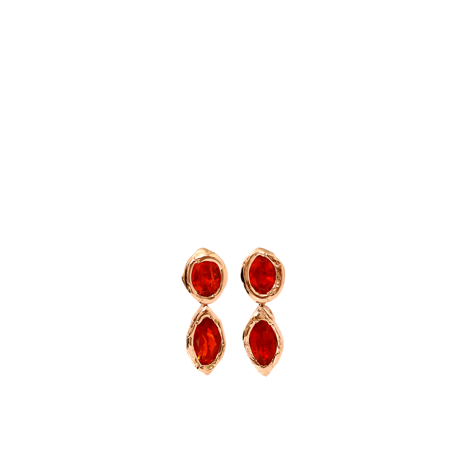 LUCIFER VIR HONESTUS-Fire Opal Drop Earrings-ROSE GOLD