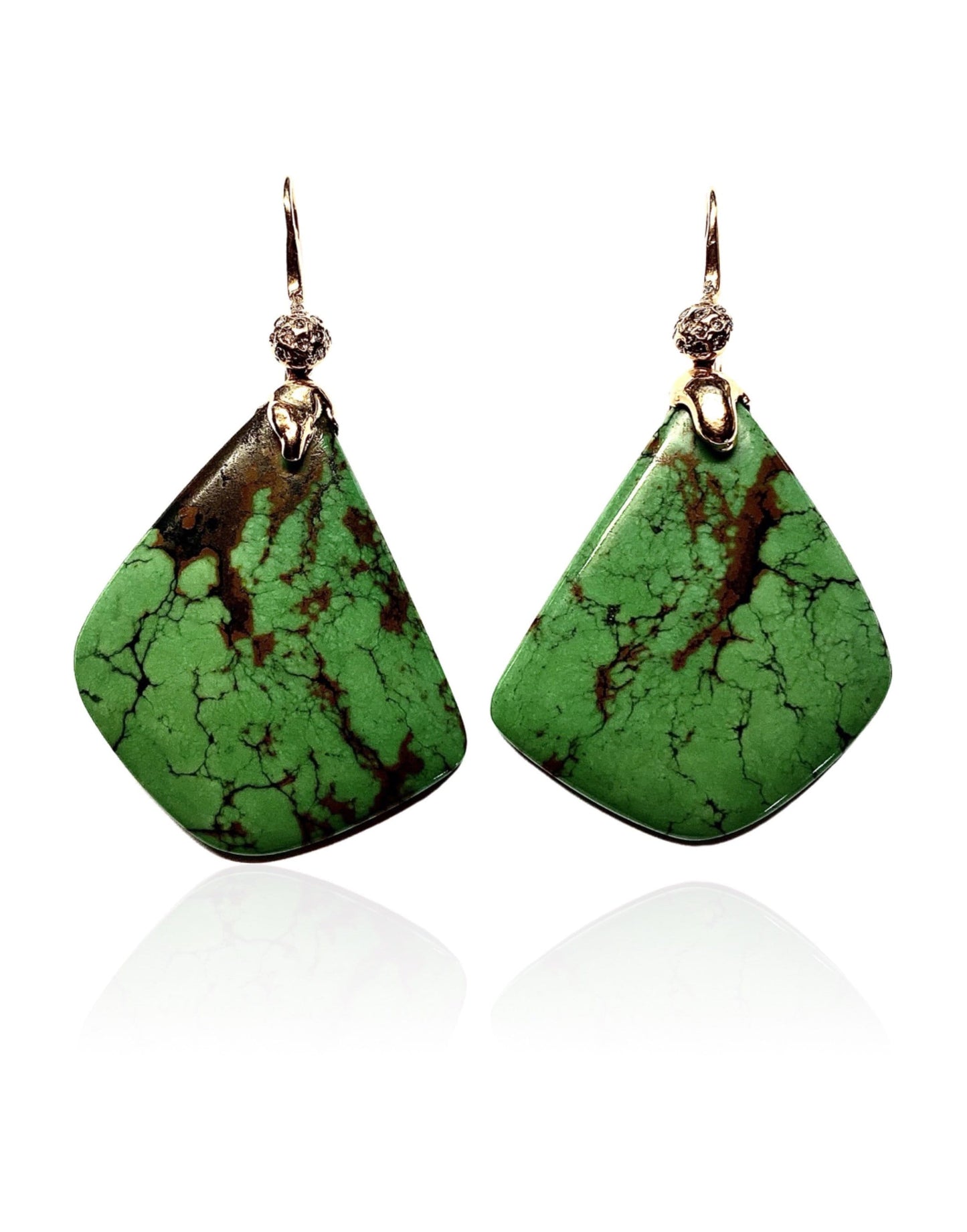 LUCIFER VIR HONESTUS-Green Turquoise Earrings-ROSE GOLD