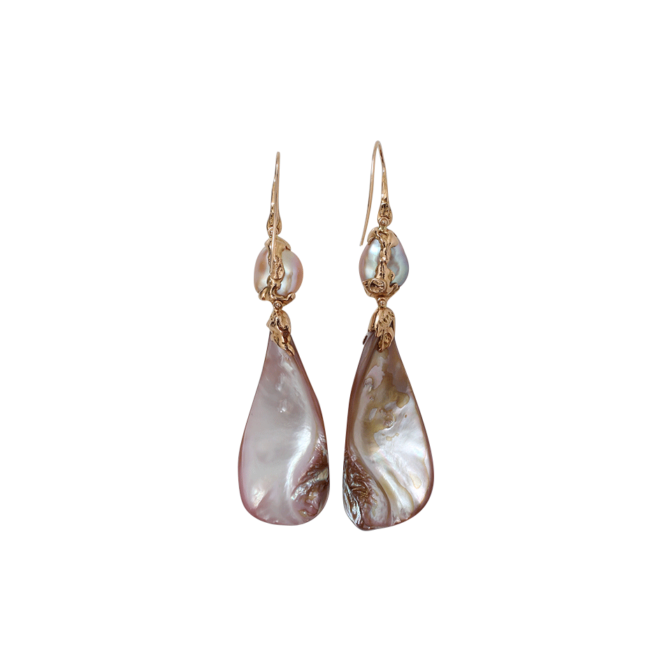 LUCIFER VIR HONESTUS-Mother Of Pearl Earrings-ROSE GOLD