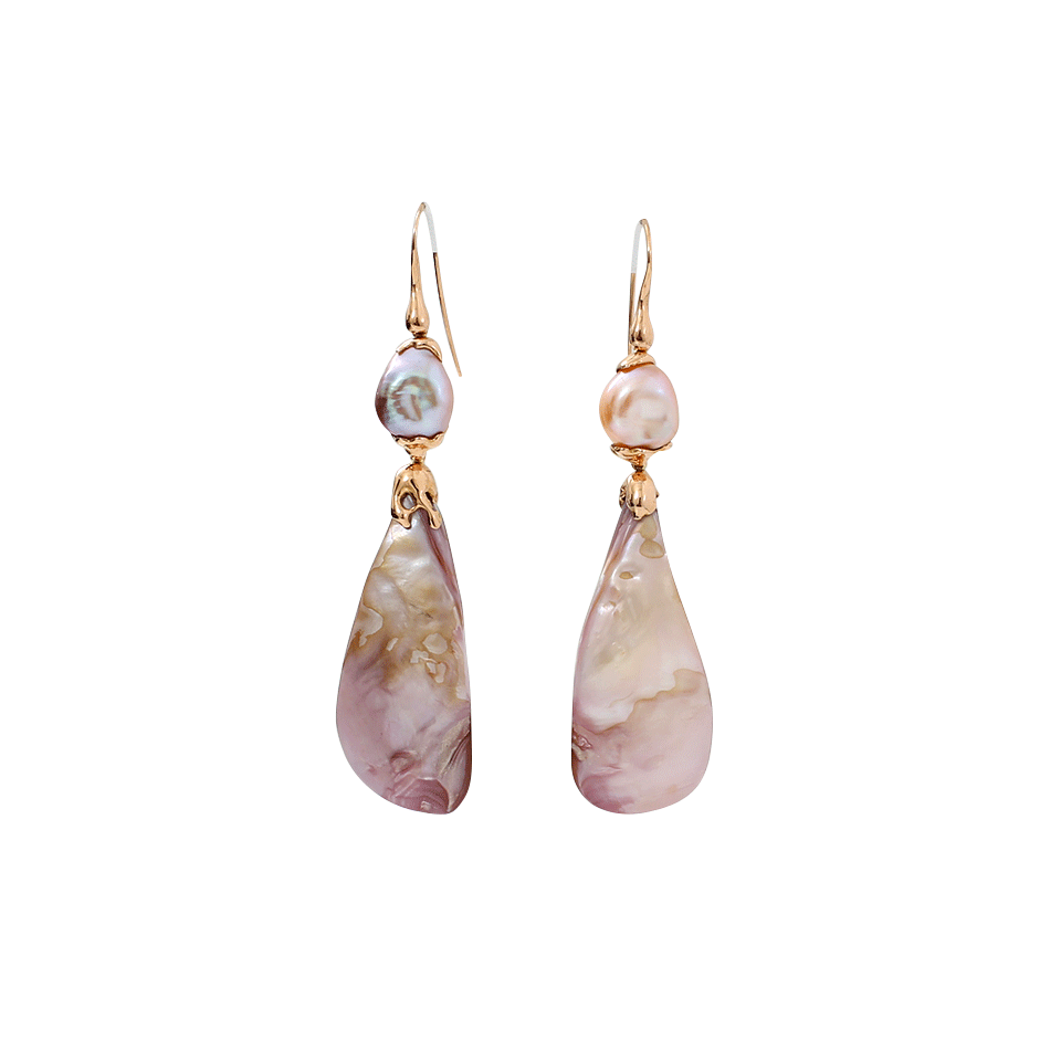 LUCIFER VIR HONESTUS-Mother Of Pearl Earrings-ROSE GOLD