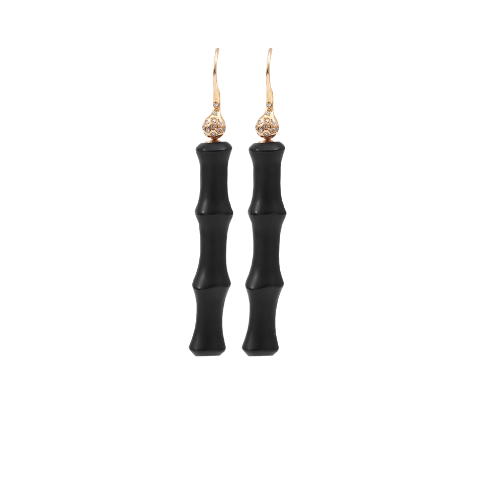 LUCIFER VIR HONESTUS-Onyx Earrings With Diamonds-ROSE GOLD