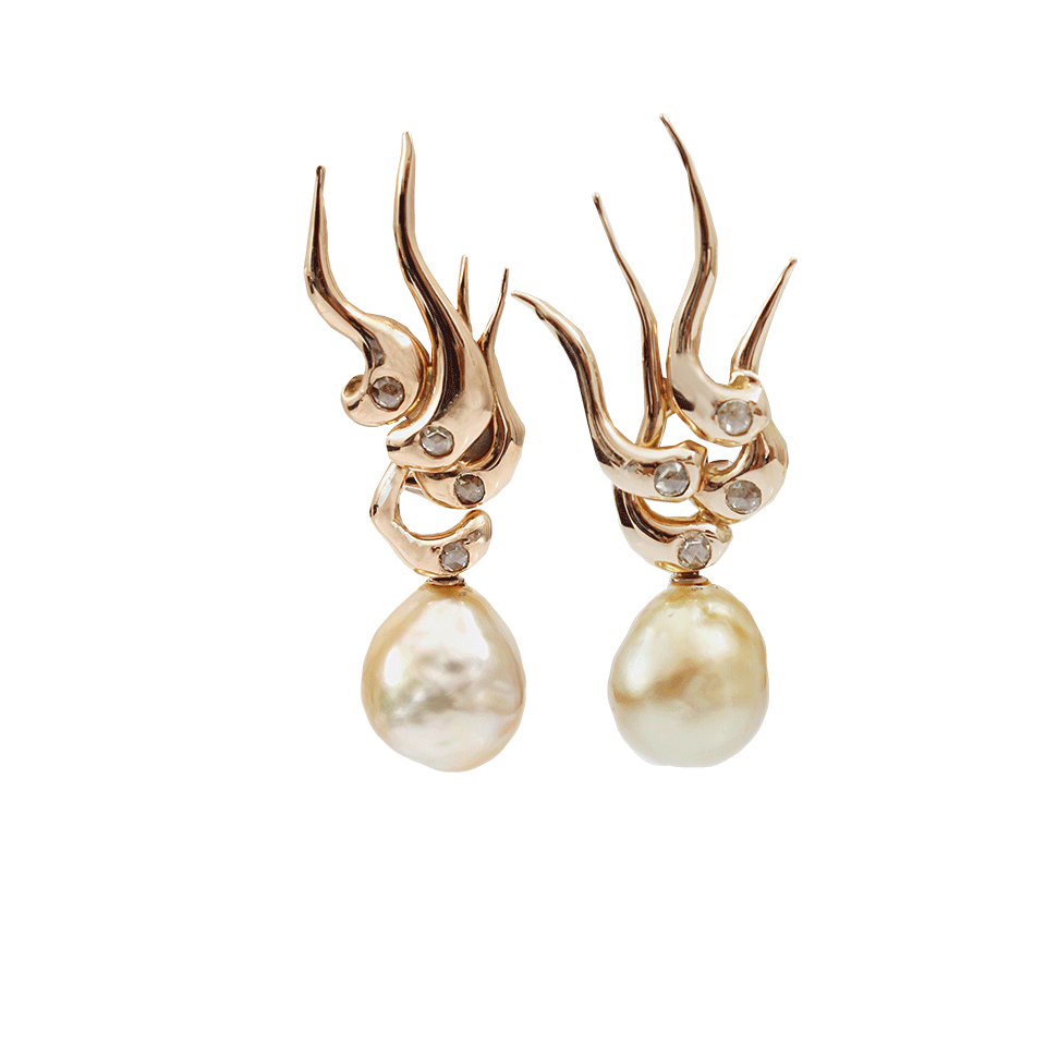 LUCIFER VIR HONESTUS-Pearl Nettuno Earrings-ROSE GOLD