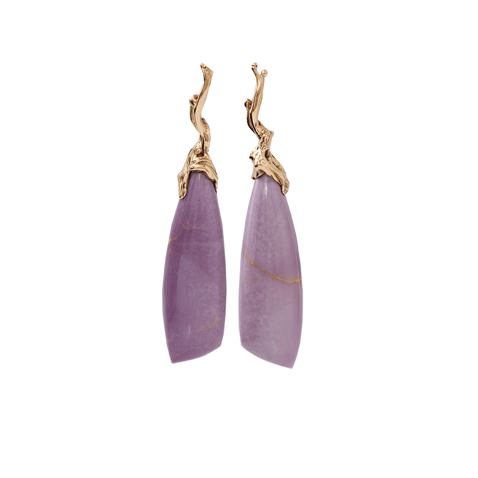 LUCIFER VIR HONESTUS-Phosphosiderite Drop Earrings-ROSE GOLD