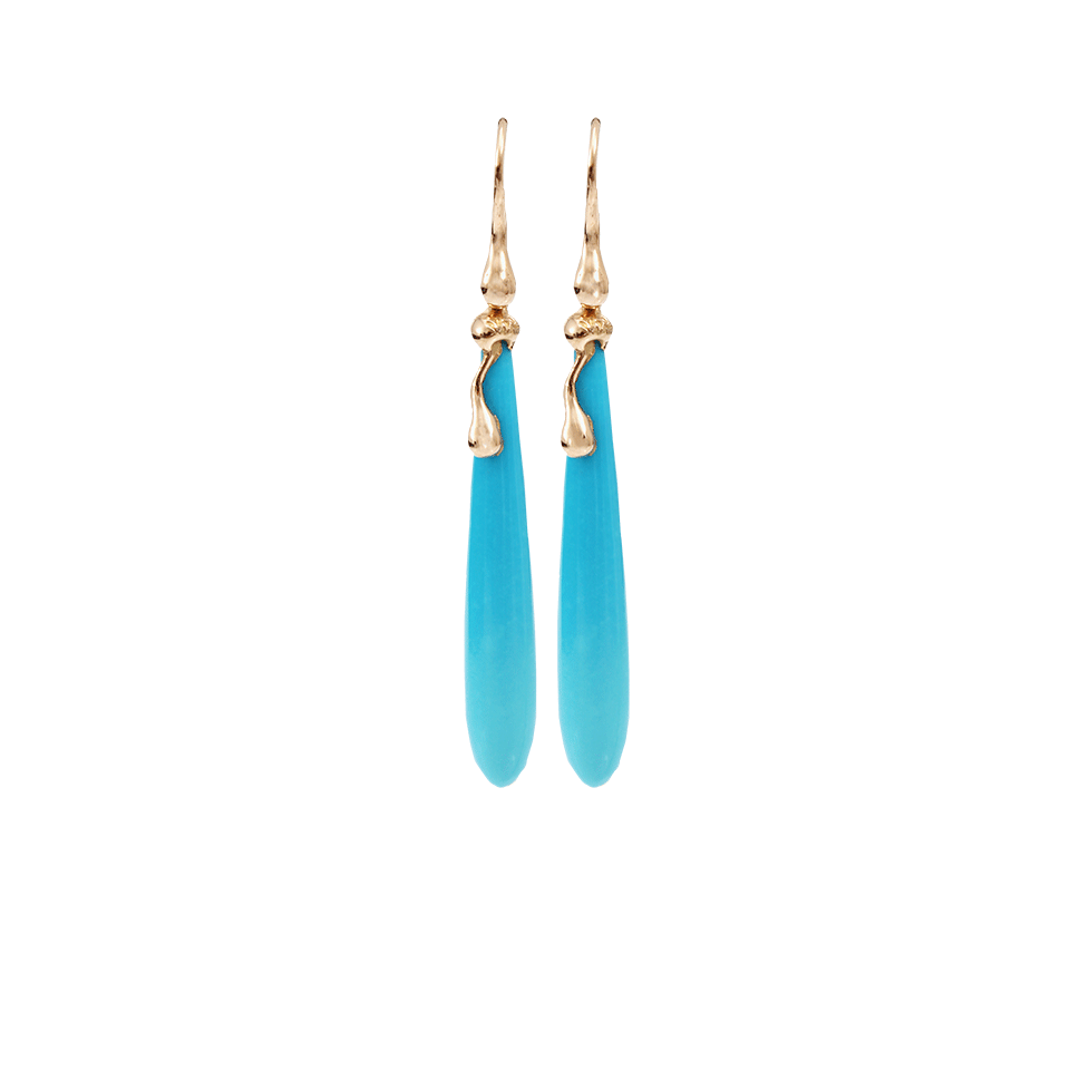 LUCIFER VIR HONESTUS-Turquoise Drop Earrings-ROSE GOLD
