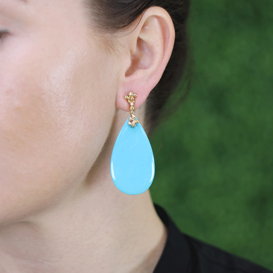 LUCIFER VIR HONESTUS-Turquoise Parrucchino Earrings-ROSE GOLD