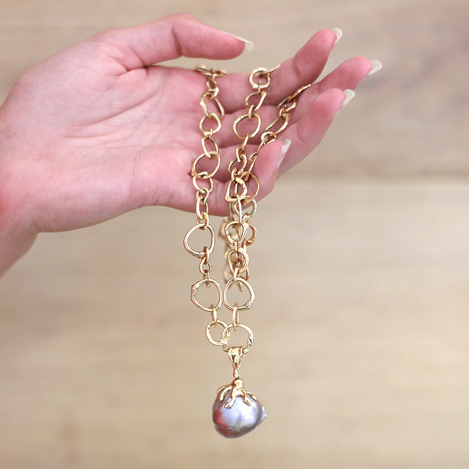 LUCIFER VIR HONESTUS-Gold Link Chain Necklace-ROSE GOLD