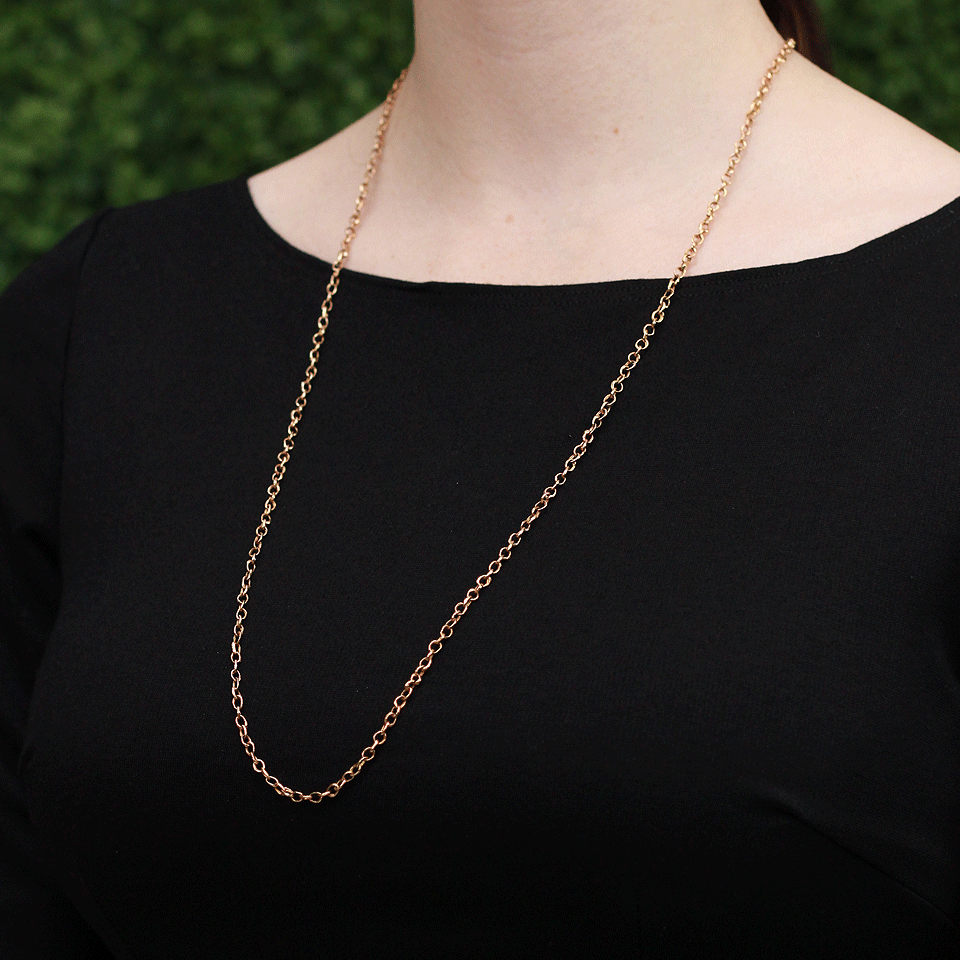 LUCIFER VIR HONESTUS-Micro Rose Gold Chain Necklace-ROSE GOLD