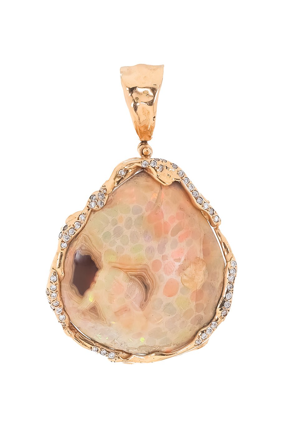 LUCIFER VIR HONESTUS-Ethiopian Opal Pendant-ROSE GOLD