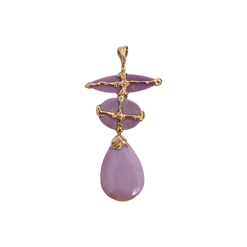LUCIFER VIR HONESTUS-Phosphosiderite Pendant-ROSE GOLD