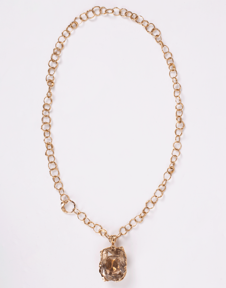 LUCIFER VIR HONESTUS-Smokey Quartz Pendant-ROSE GOLD
