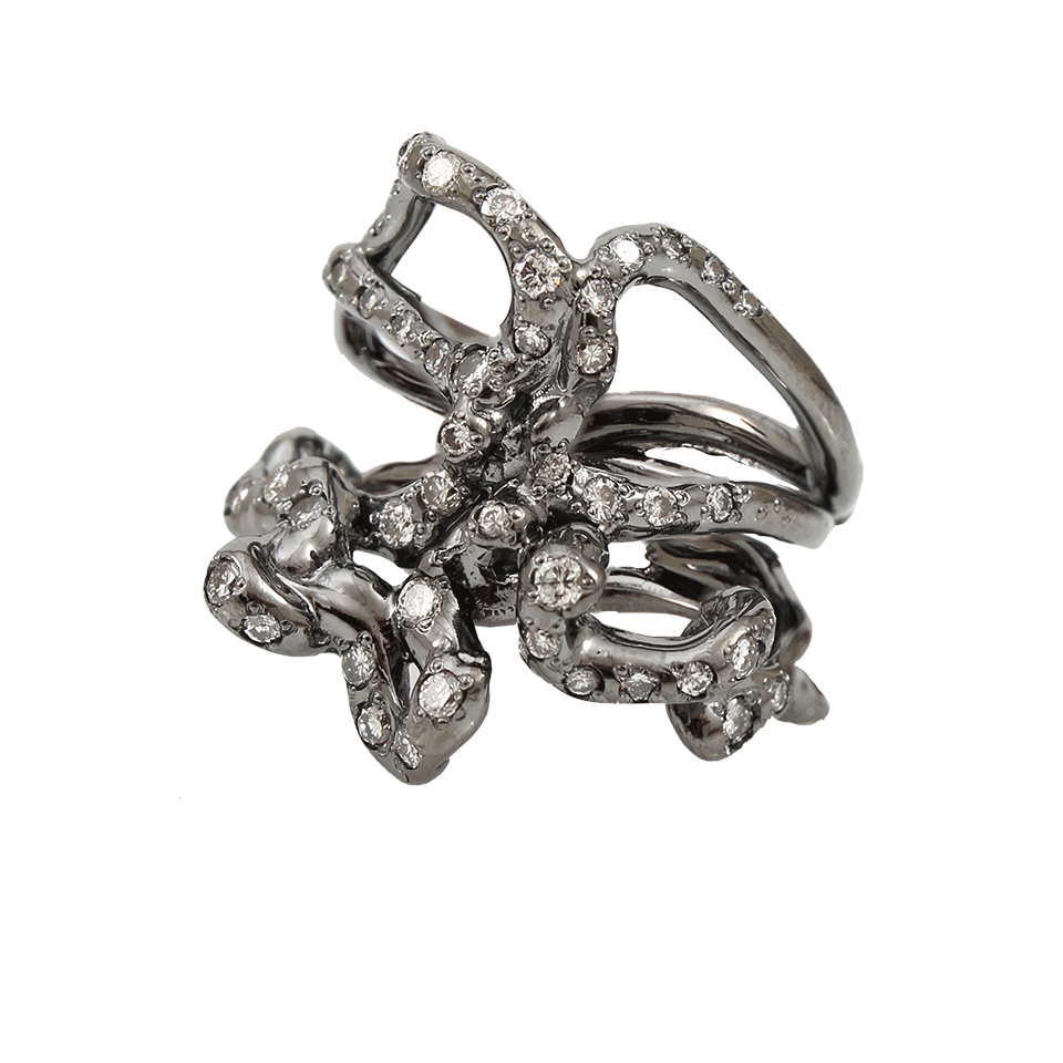 LUCIFER VIR HONESTUS-Diamond Riccio Ring-BLACK GOLD