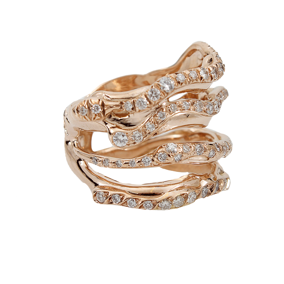 LUCIFER VIR HONESTUS-Corteccia Four Ring Set With Diamonds-ROSE GOLD