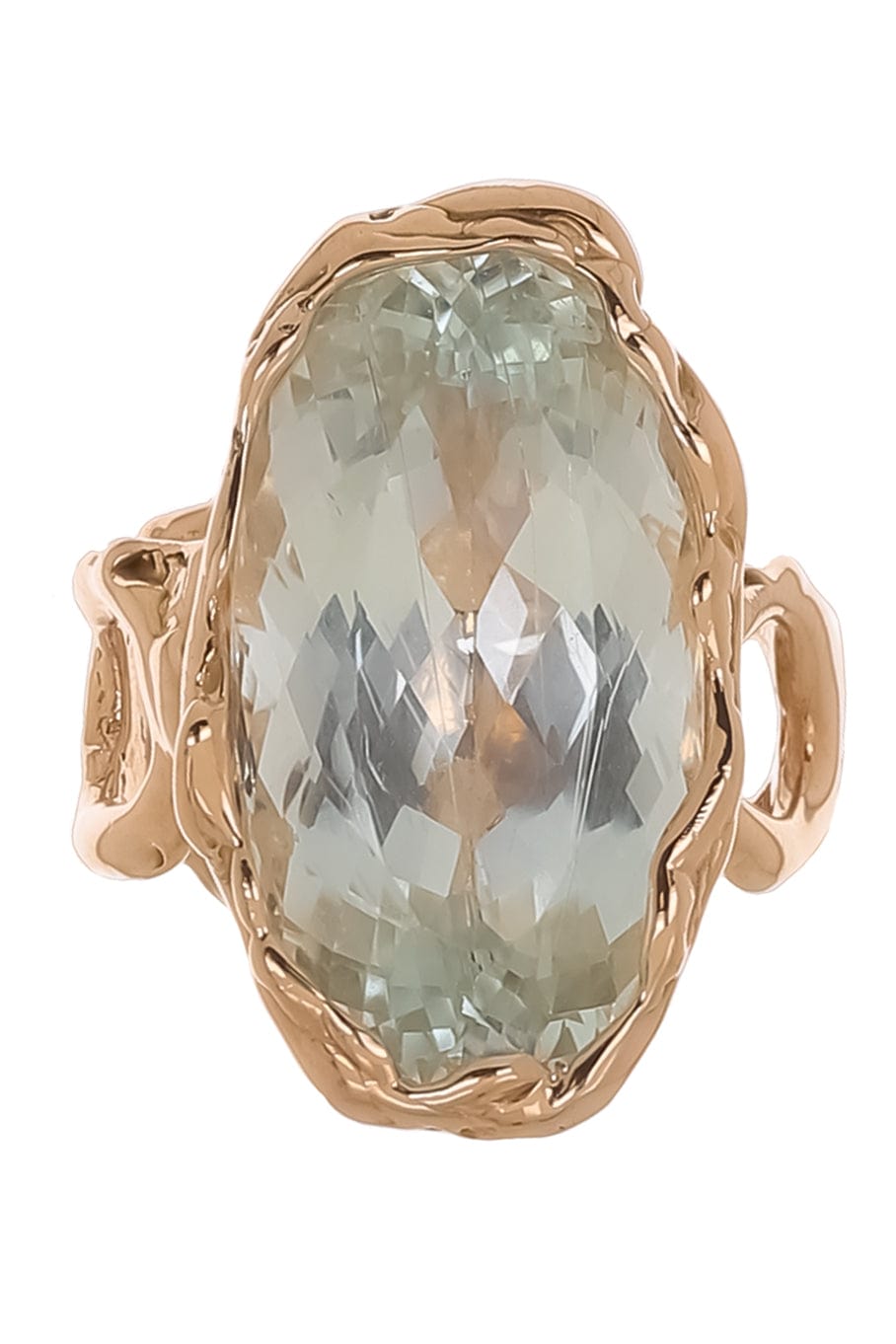LUCIFER VIR HONESTUS-Aquamarine Reticolo Ring-ROSE GOLD