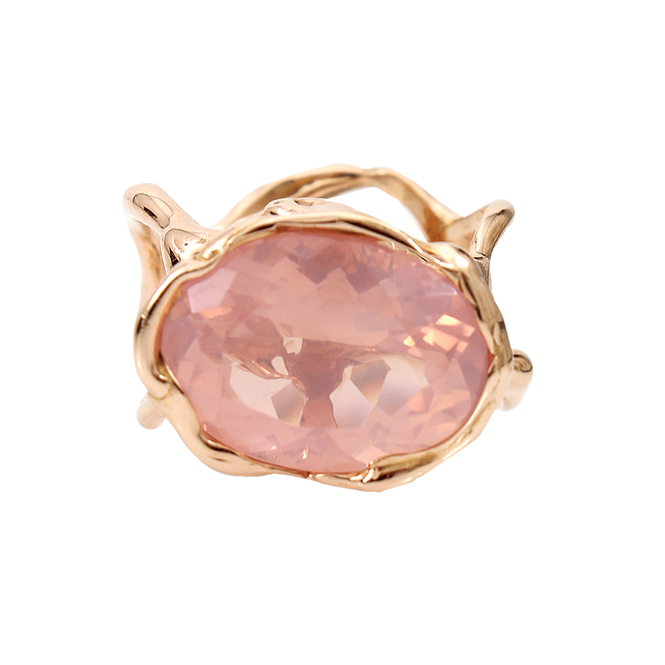 LUCIFER VIR HONESTUS-Pink Quartz Organic Ring-ROSE GOLD