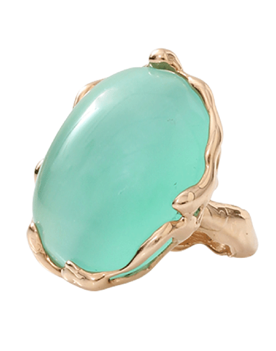 LUCIFER VIR HONESTUS-Prehnite Chicco Ring-ROSE GOLD