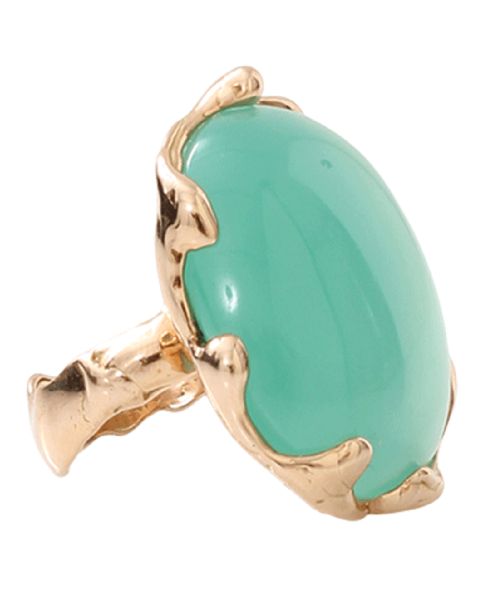LUCIFER VIR HONESTUS-Prehnite Chicco Ring-ROSE GOLD