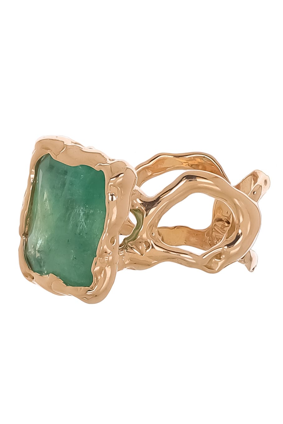 LUCIFER VIR HONESTUS-Emerald Reticolo Ring-ROSE GOLD