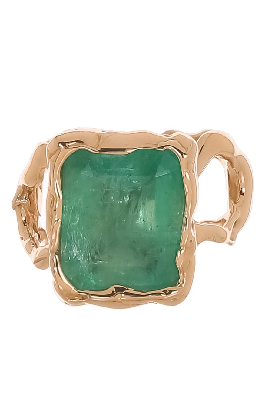LUCIFER VIR HONESTUS-Emerald Reticolo Ring-ROSE GOLD