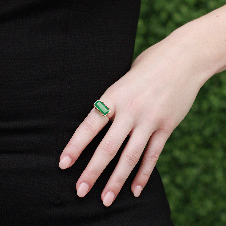 LUCIFER VIR HONESTUS-Emerald Microbo Ring-ROSE GOLD